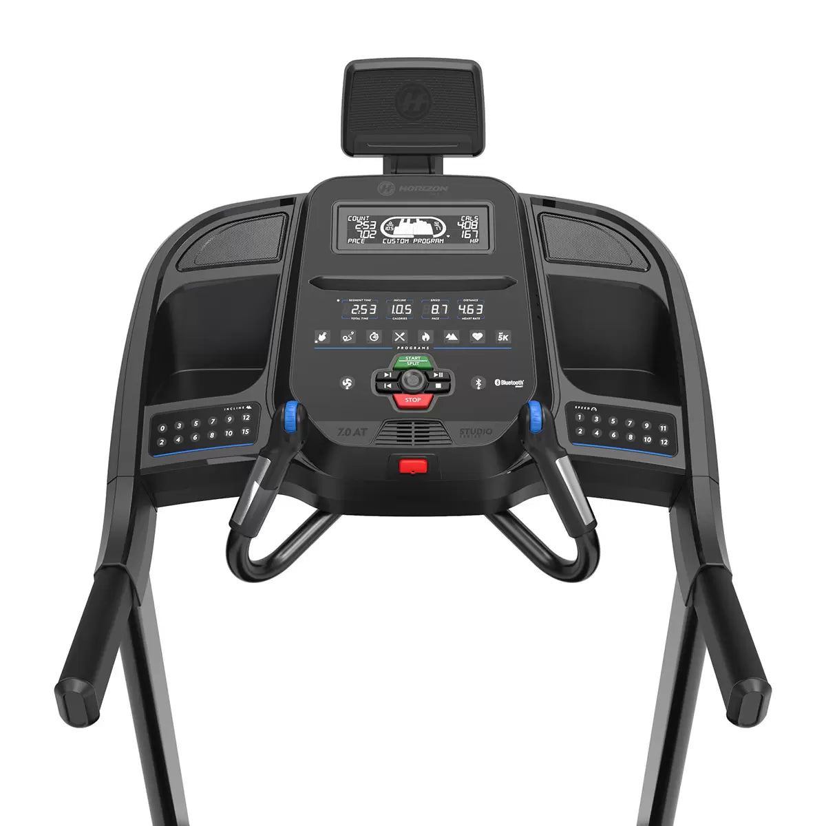 Installed Horizon Fitness 7.0 AtZone Treadmill and Protective Floor Mat
