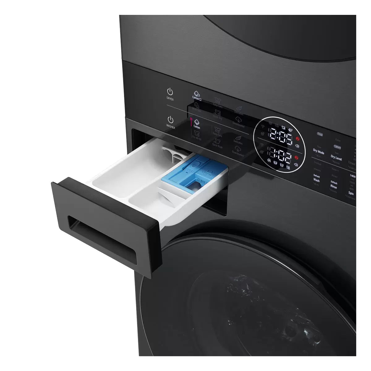 LG WT1210BBTN1, 12kg/10kg, 1400rpm, WashTower Rated in A/A+++ in Black Steel
