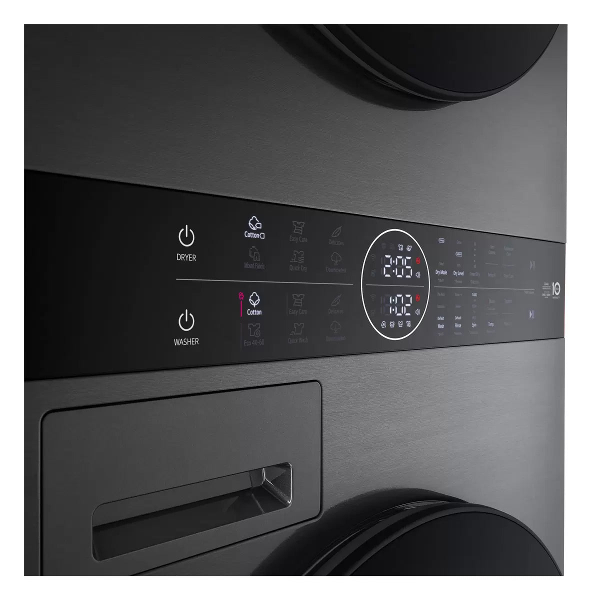 LG WT1210BBTN1, 12kg/10kg, 1400rpm, WashTower Rated in A/A+++ in Black Steel