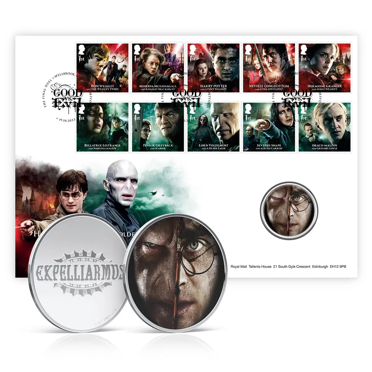 Official Harry Potter Royal Mail Medal Cover – Harry Potter vs Lord Voldemort