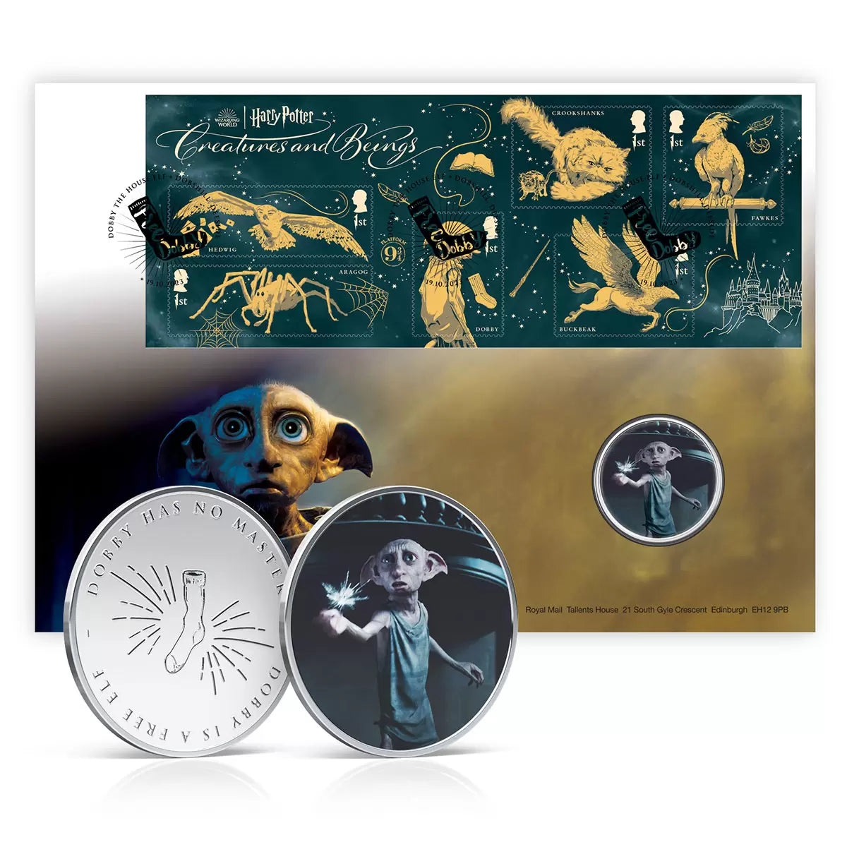Official Harry Potter Limited Edition Medal Cover Dobby the House-Elf by Royal