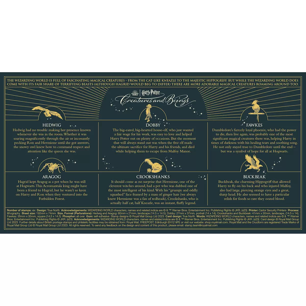 Official Harry Potter Stamps Affixed Presentation Pack by Royal Mail. Harry