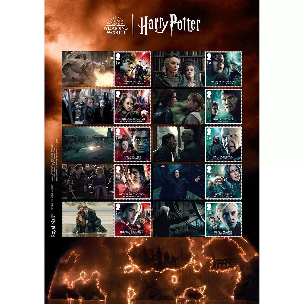 Official Harry Potter 2023 Framed Collectors Sheet, By Royal Mail