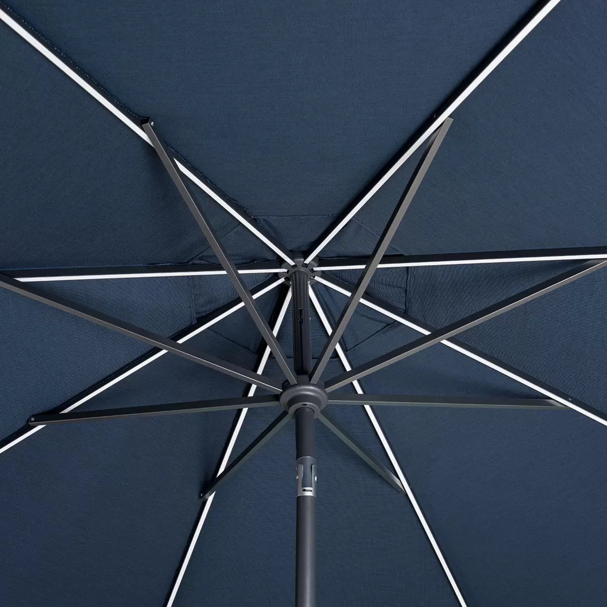 SunVilla 10ft (3m) Solar LED Round Market Umbrella in Blue