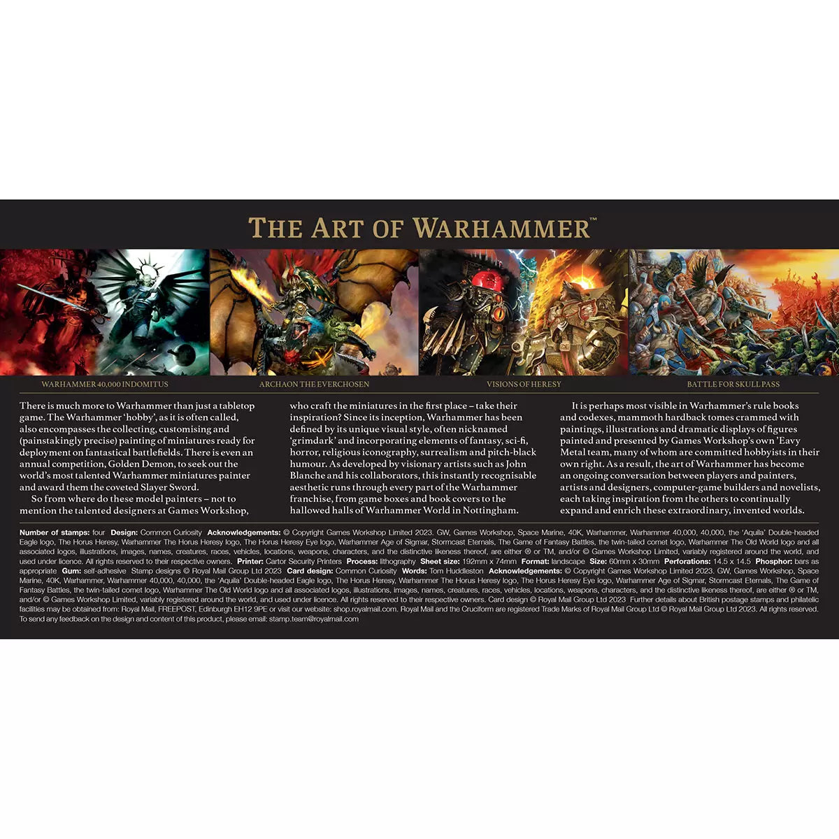 Official Warhammer Stamps Presentation Pack by Royal Mail