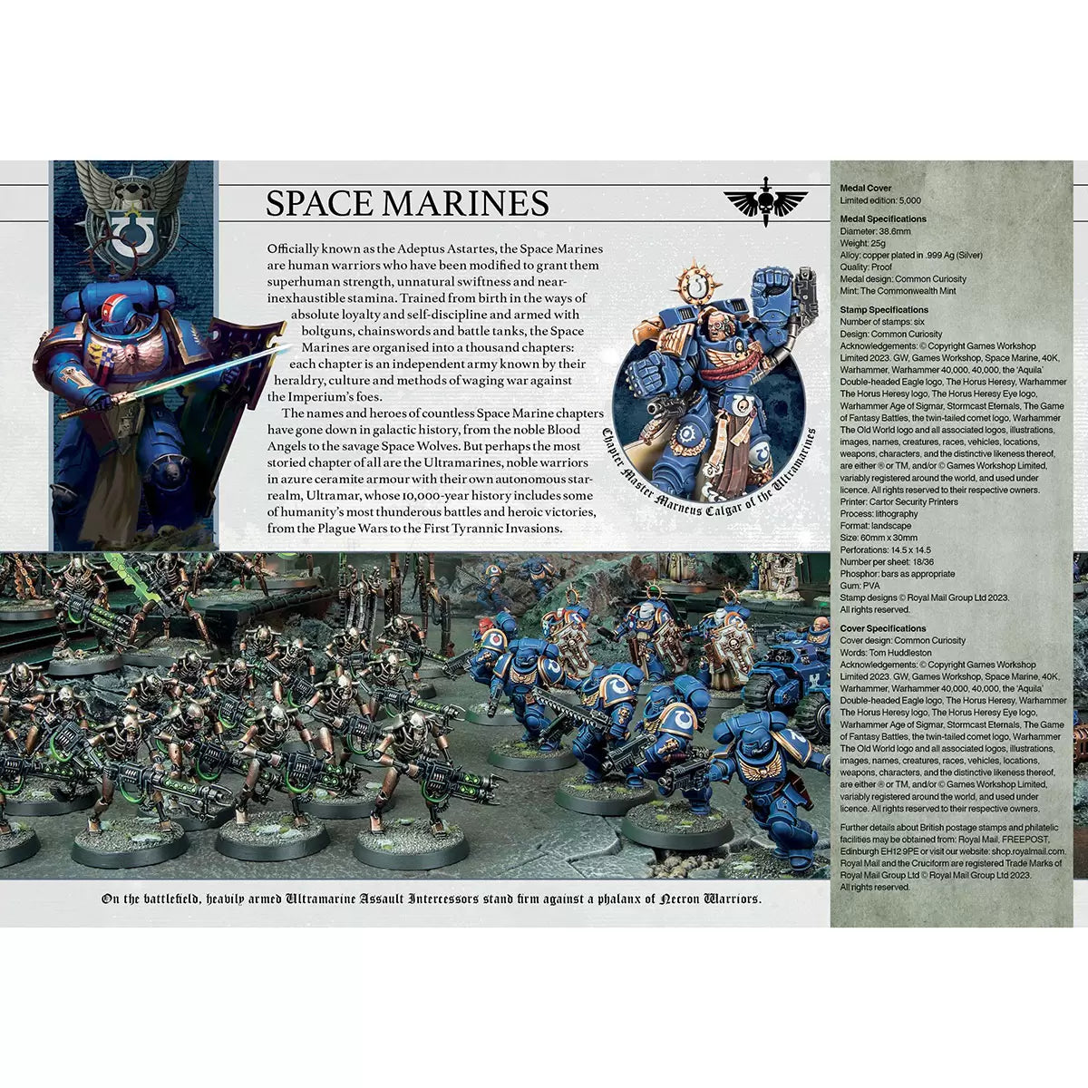 Official Limited Edition Warhammer 40, 000 Medal Cover by Royal Mail