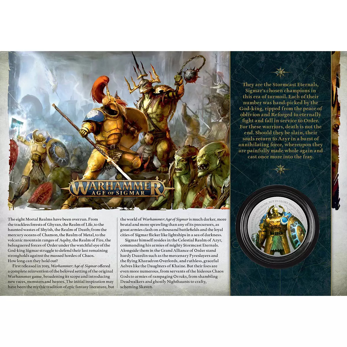 Official Limited Edition Warhammer Age of Sigmar Medal Cover by Royal Mail
