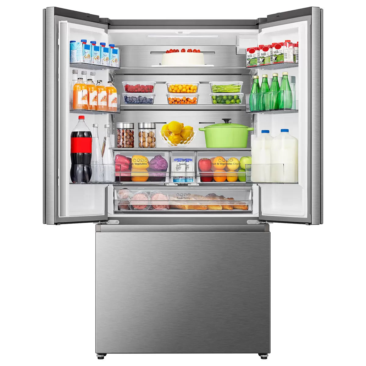 Hisense RF815N4SESE Multi Door Fridge Freezer, E Rated in Stainless Steel