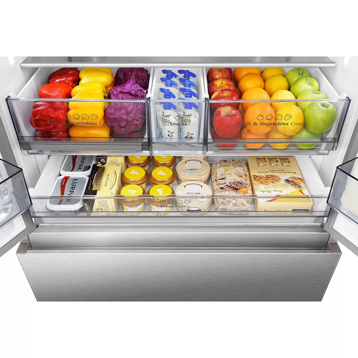 Hisense RF815N4SESE Multi Door Fridge Freezer, E Rated in Stainless Steel