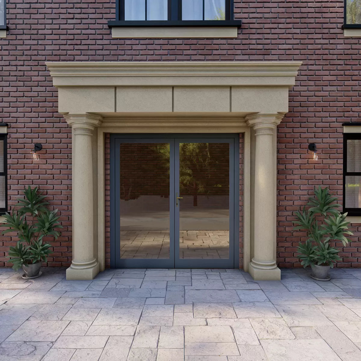 Dortech Double Richmond Aluminium Front Door with Lever Handle: Maximum H 2400