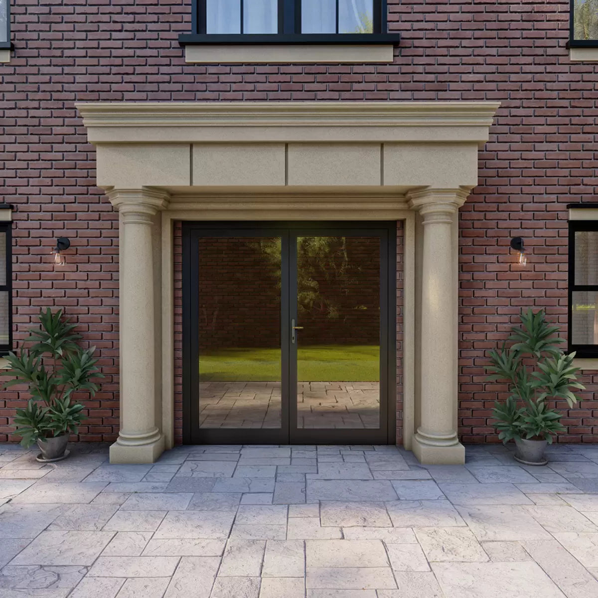 Dortech Double Richmond Aluminium Front Door with Lever Handle: Maximum H 2400