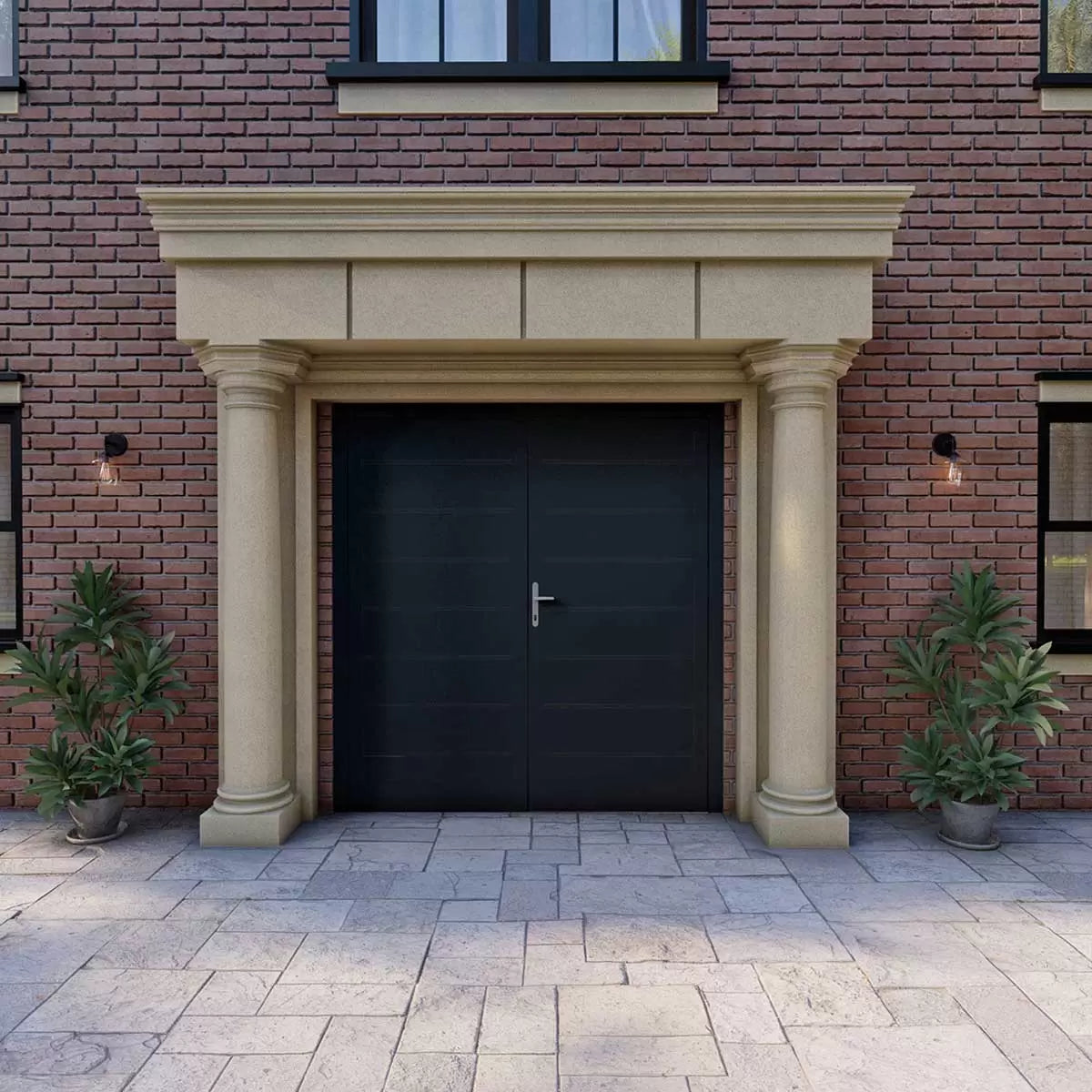 Dortech Double Malton Aluminium Front Door with Lever Handle: Maximum H 2400