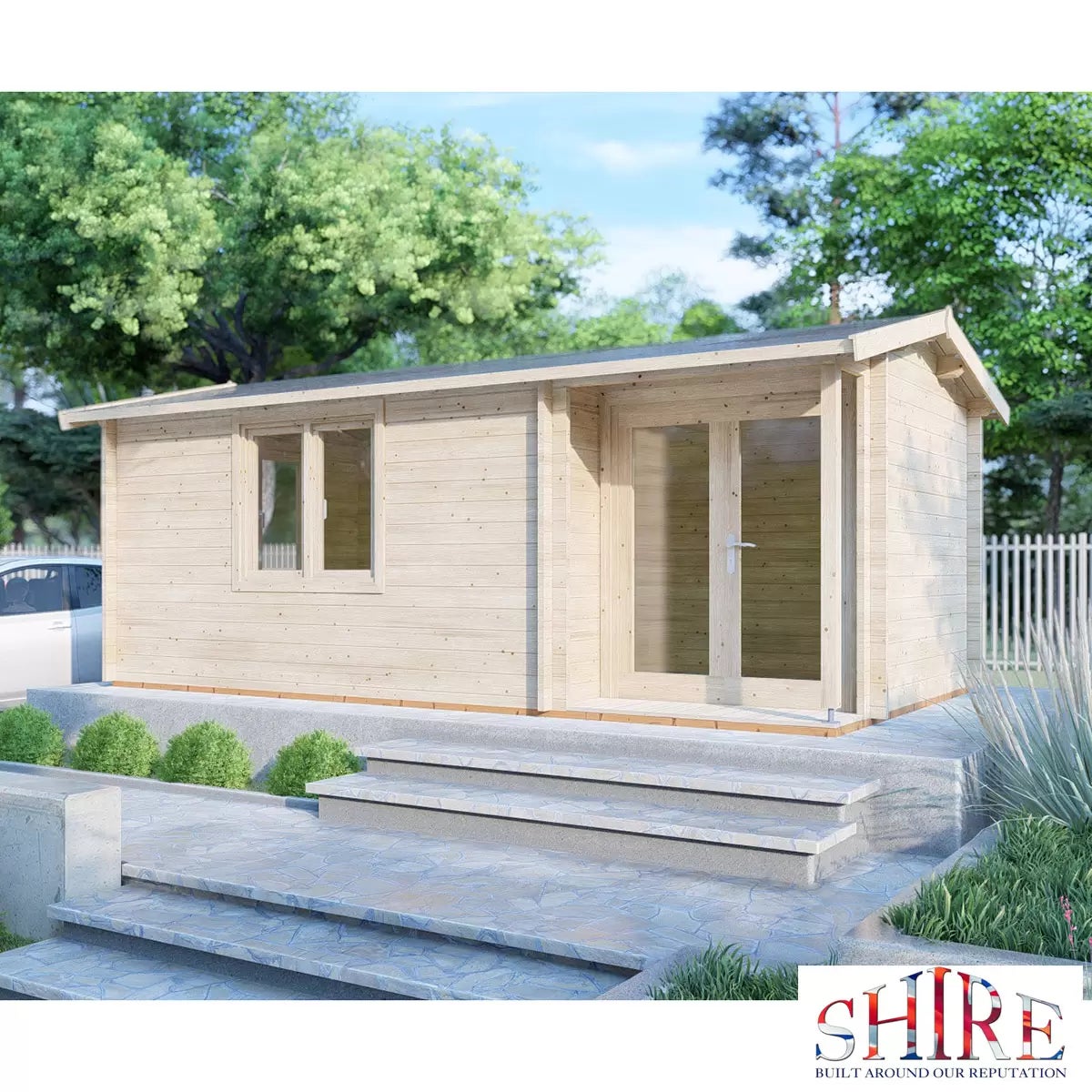 Installed Shire Thetford 44mm Log Cabin 20ft x 10ft (6 x 3m), view 9
