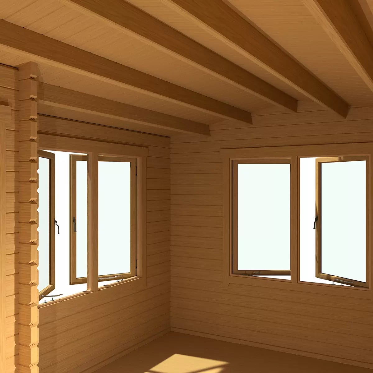 Installed Shire Thetford 44mm Log Cabin 15ft x 10ft (4.5 x 3m), view 6