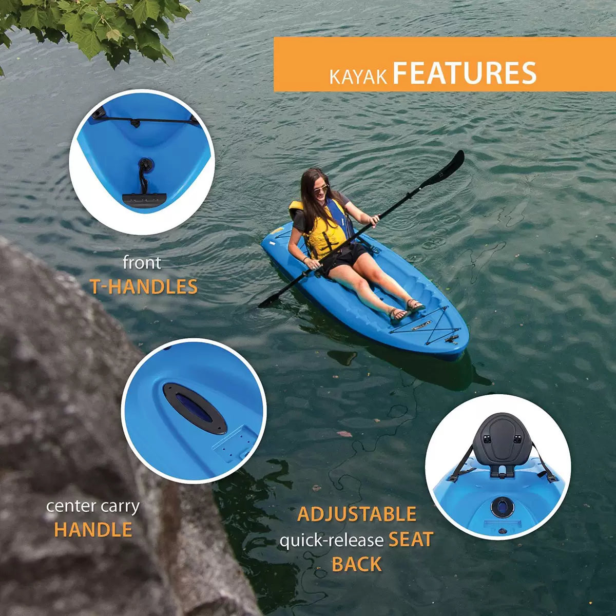 Lifetime Hydros 8ft 5" (256 cm) 1 Person Sit On Kayak With Paddle