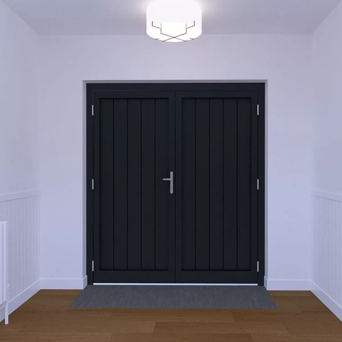 Dortech Double Knaresborough Aluminium Front Door with Lever Handle: Maximum