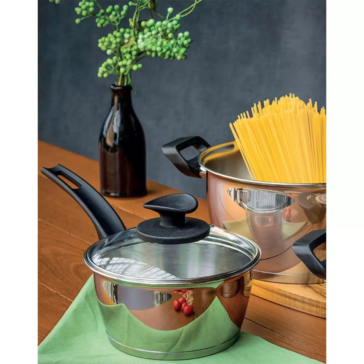 Tramontina Stainless Steel Cookware Set, 5 Piece