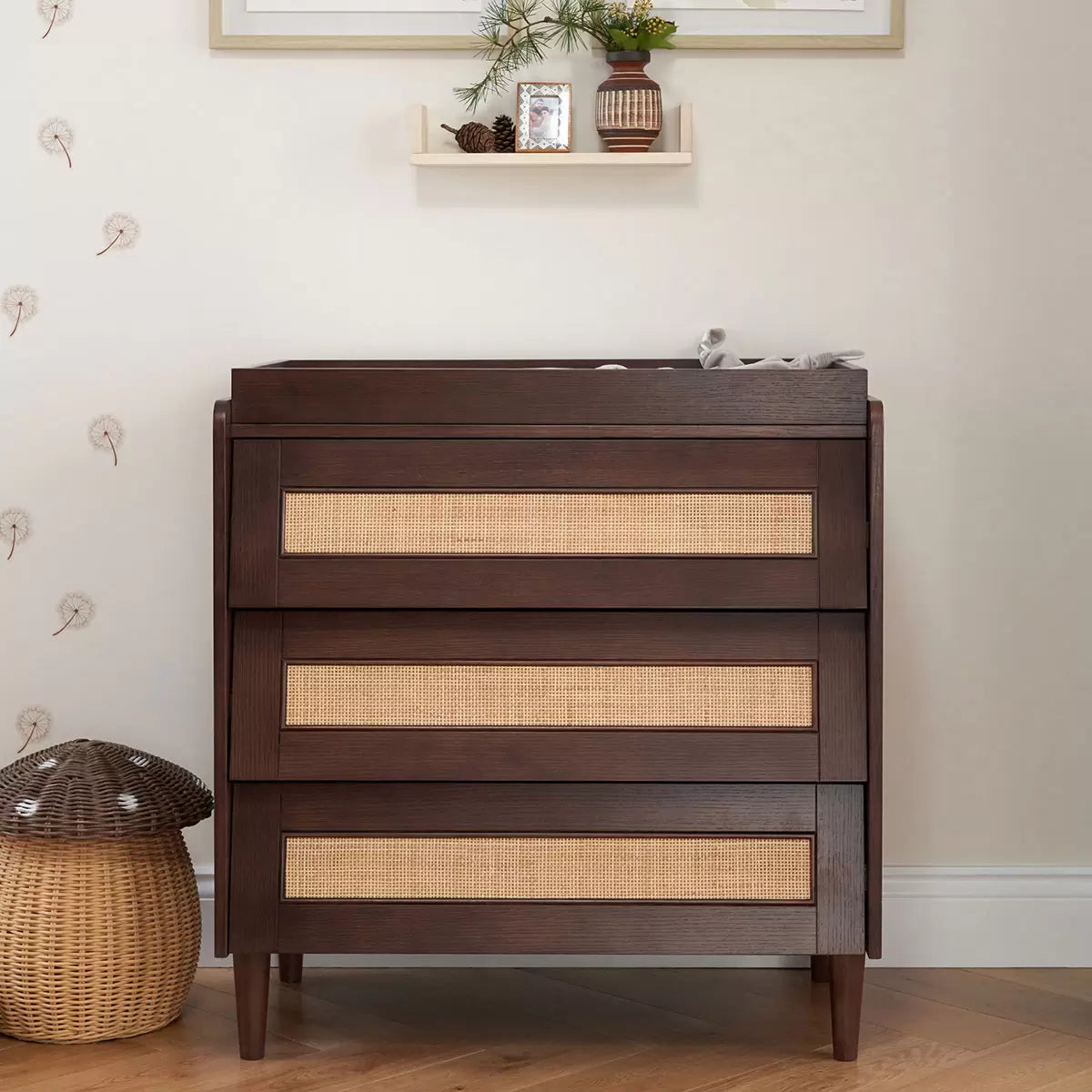 Tutti Bambini Japandi 4 Piece Nursery Set, Walnut