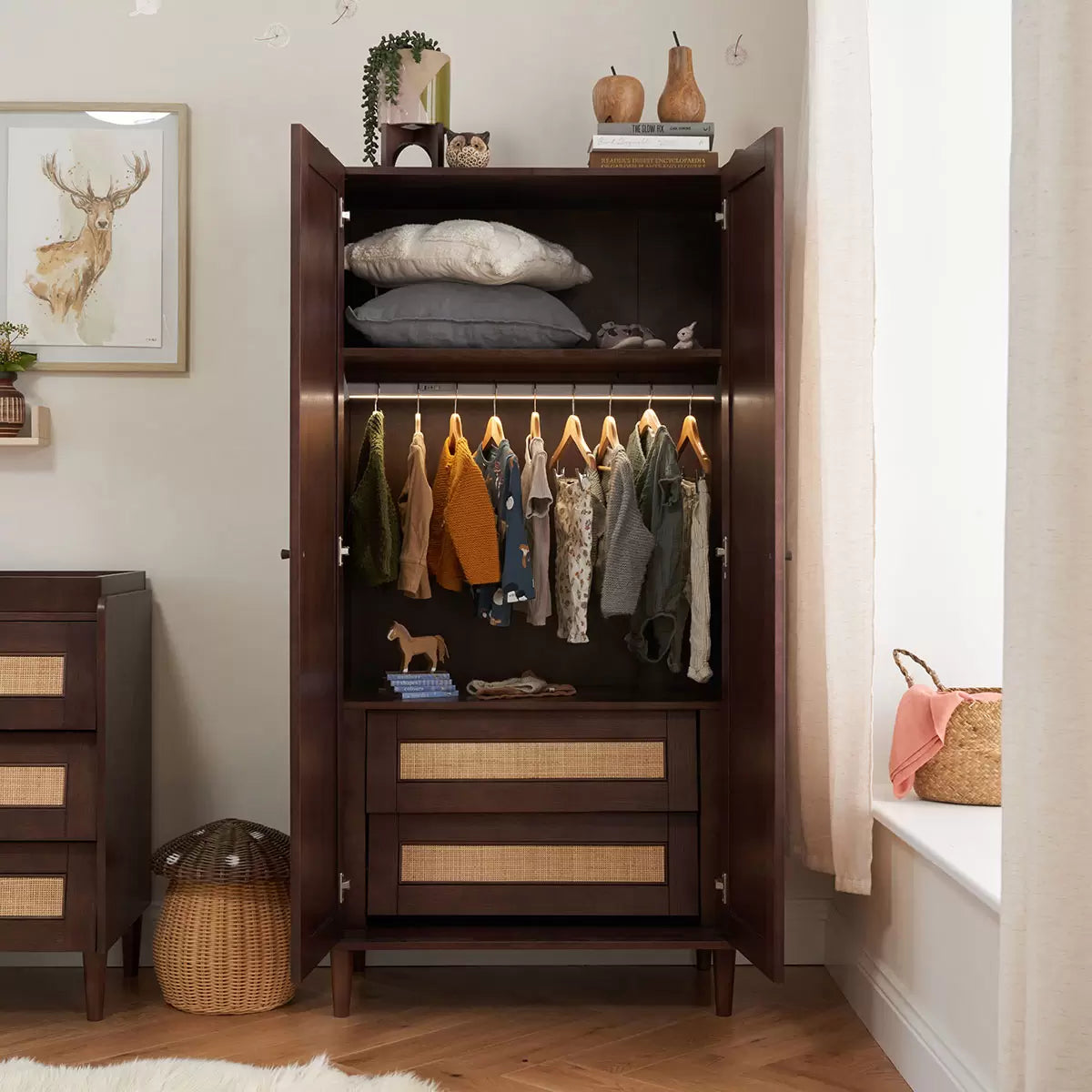 Tutti Bambini Japandi 4 Piece Nursery Set, Walnut