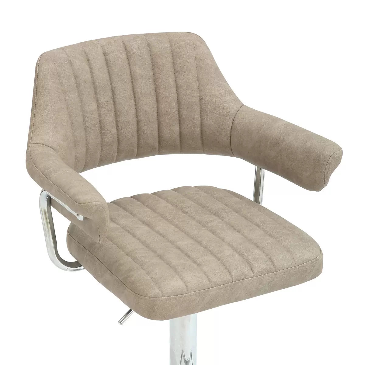Cortez Mink Faux Leather Gas Lift Bar Stool, 2 Pack