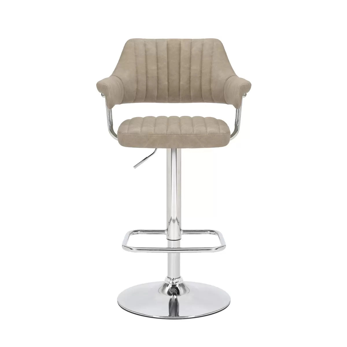 Cortez Mink Faux Leather Gas Lift Bar Stool, 2 Pack
