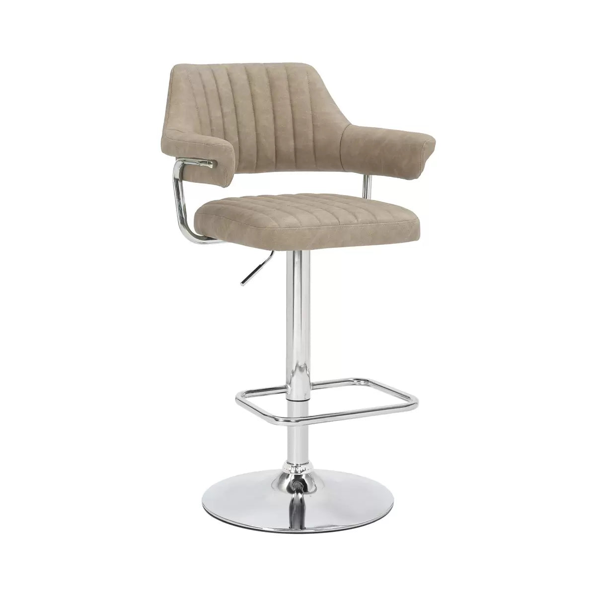 Cortez Mink Faux Leather Gas Lift Bar Stool, 2 Pack