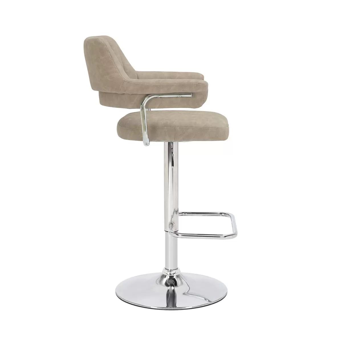 Cortez Mink Faux Leather Gas Lift Bar Stool, 2 Pack