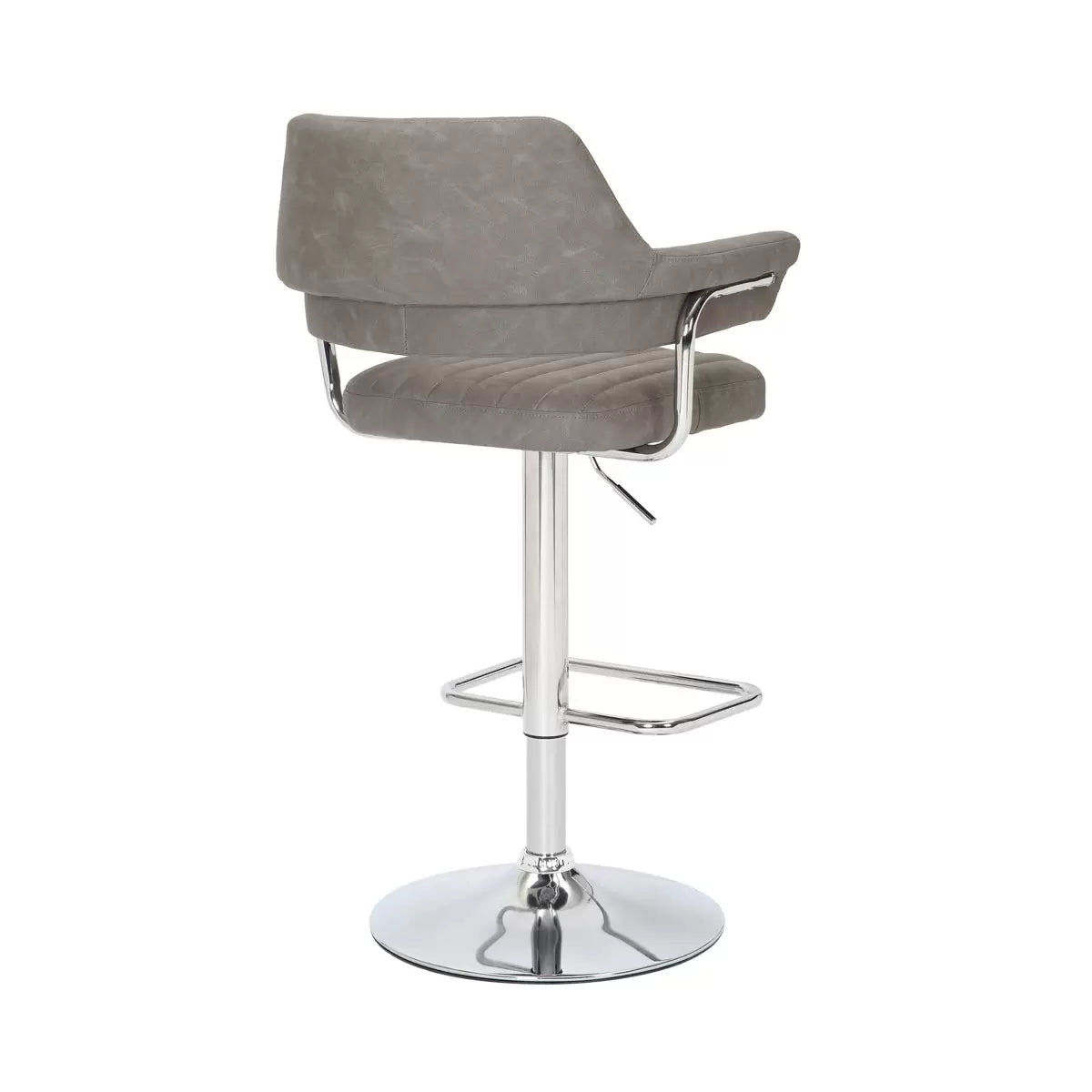 Cortez Dark Grey Faux Leather Gas Lift Bar Stool, 2 Pack