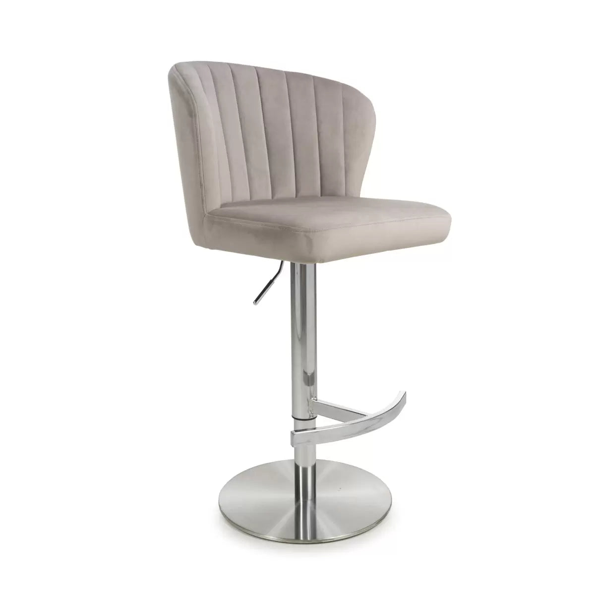 Sigma Mink Brushed Velvet Gas Lift Bar Stool