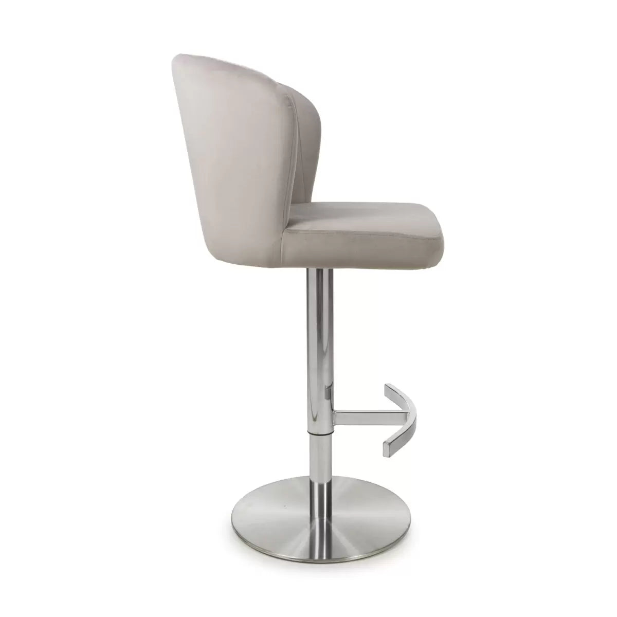 Sigma Mink Brushed Velvet Gas Lift Bar Stool