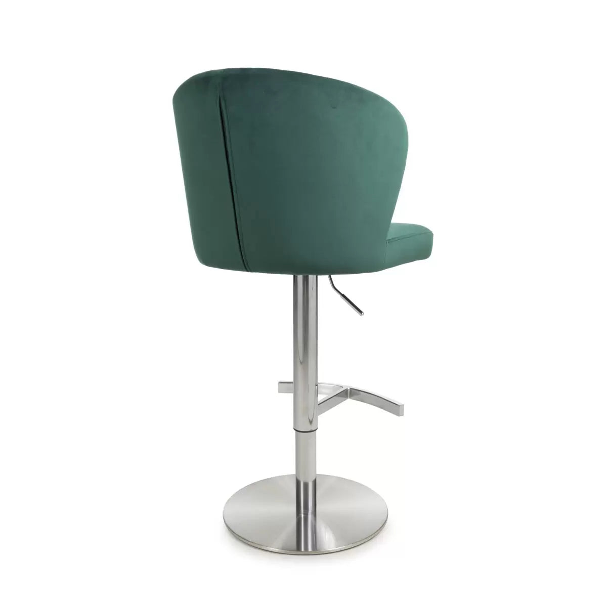 Sigma Green Brushed Velvet Gas Lift Bar Stool