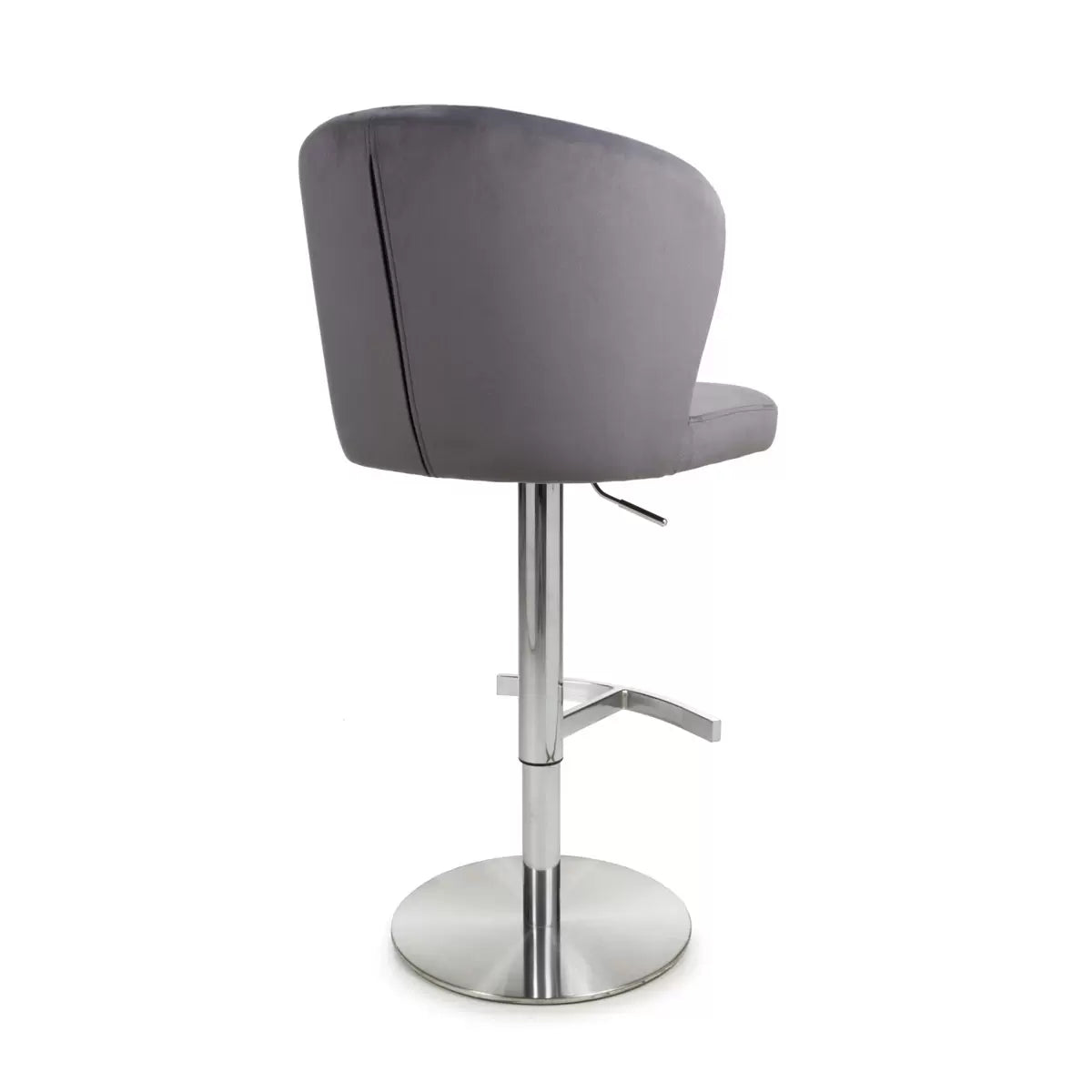 Sigma Grey Brushed Velvet Gas Lift Bar Stool