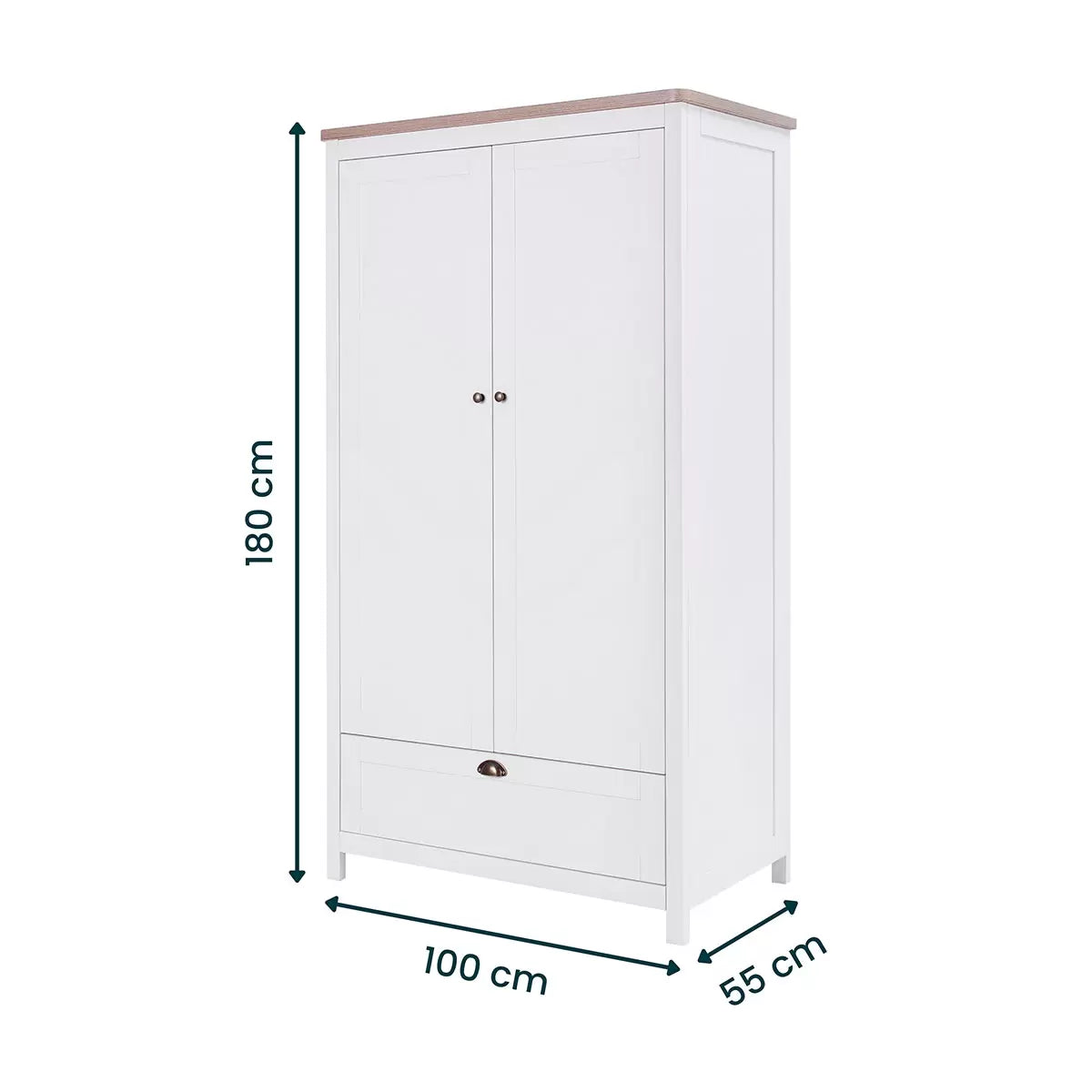 Tutti Bambini Verona Wardrobe, White & Oak