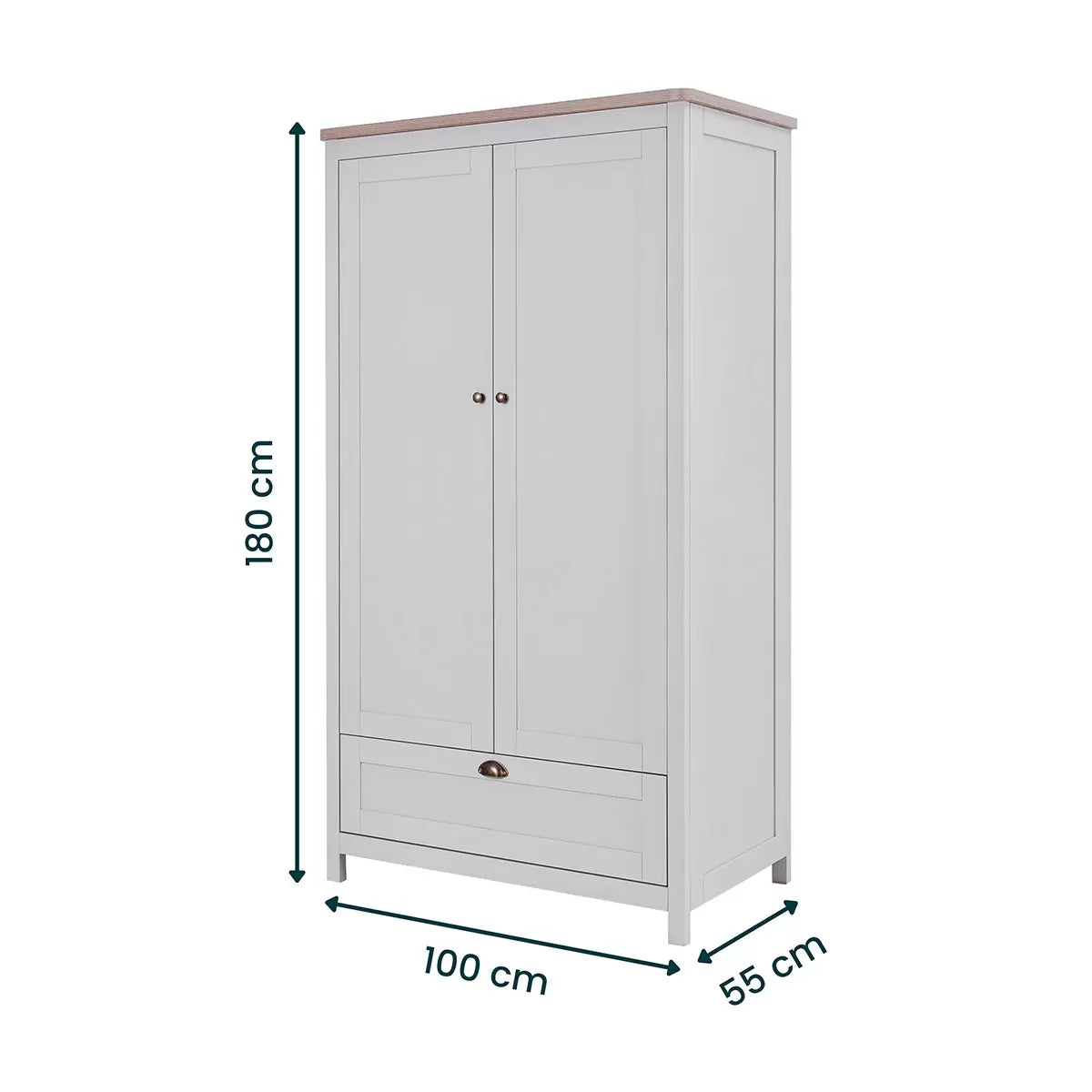 Tutti Bambini Verona Wardrobe, Grey & Oak