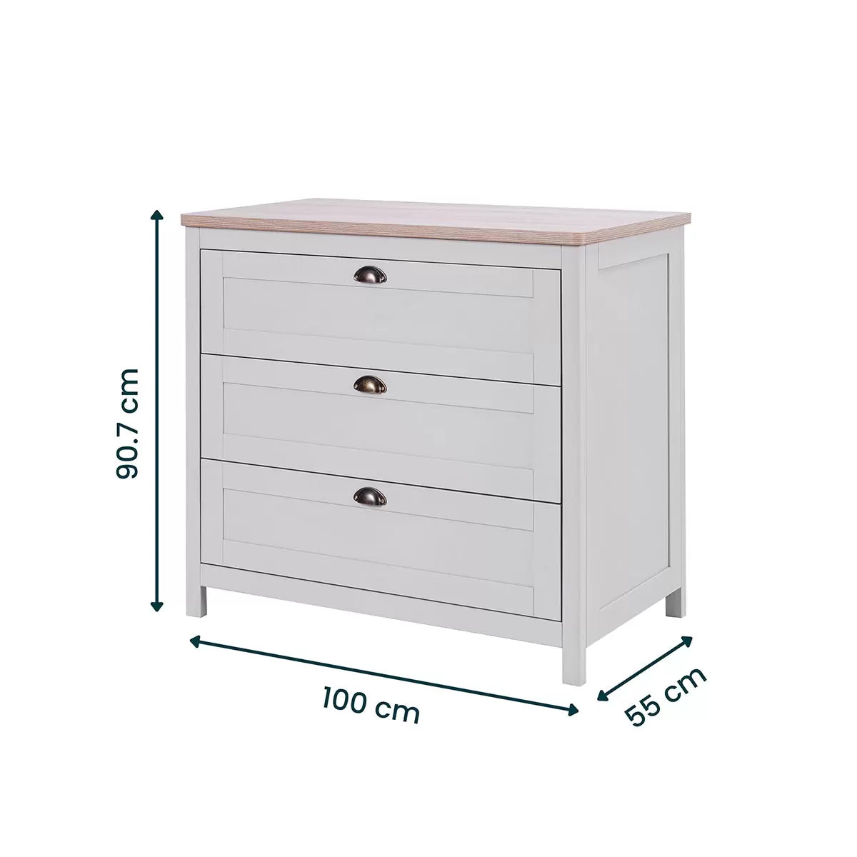 Tutti Bambini Verona Chest Changing Unit, Grey & Oak