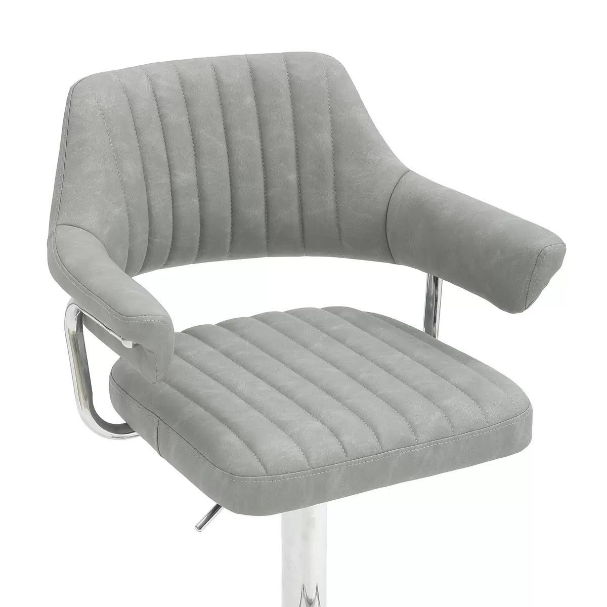 Cortez Light Grey Faux Leather Bar Stool, 2 Pack