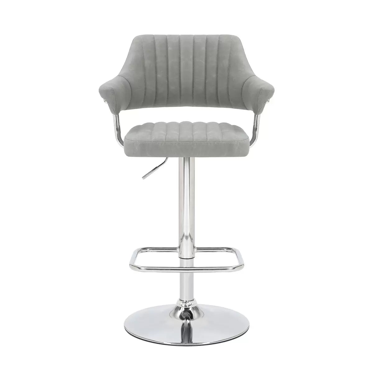 Cortez Light Grey Faux Leather Bar Stool, 2 Pack