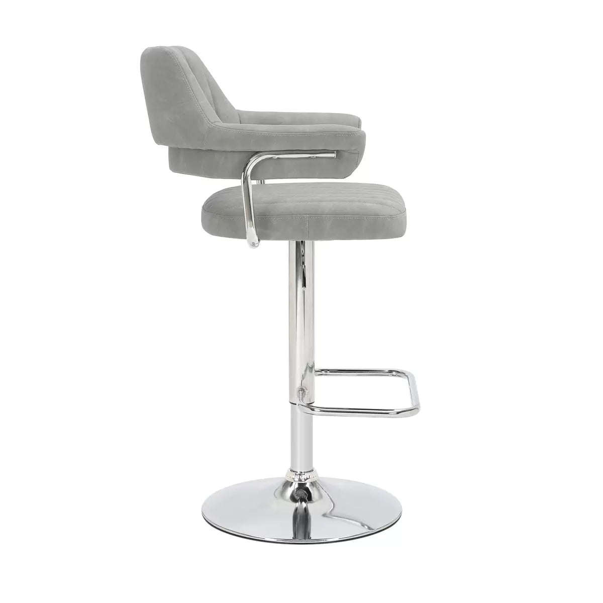 Cortez Light Grey Faux Leather Bar Stool, 2 Pack