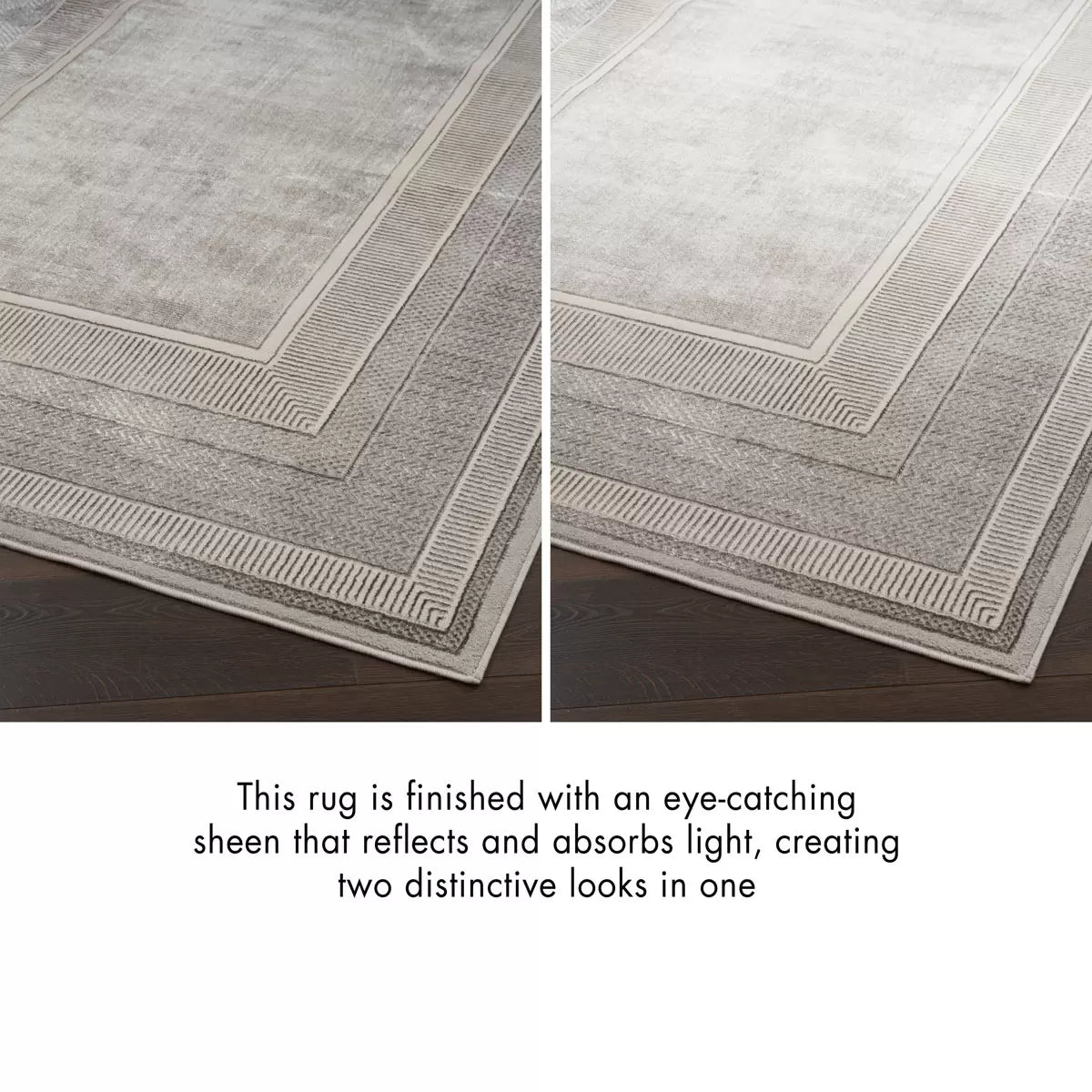 Glitz Silver Border Rug in 3 Sizes
