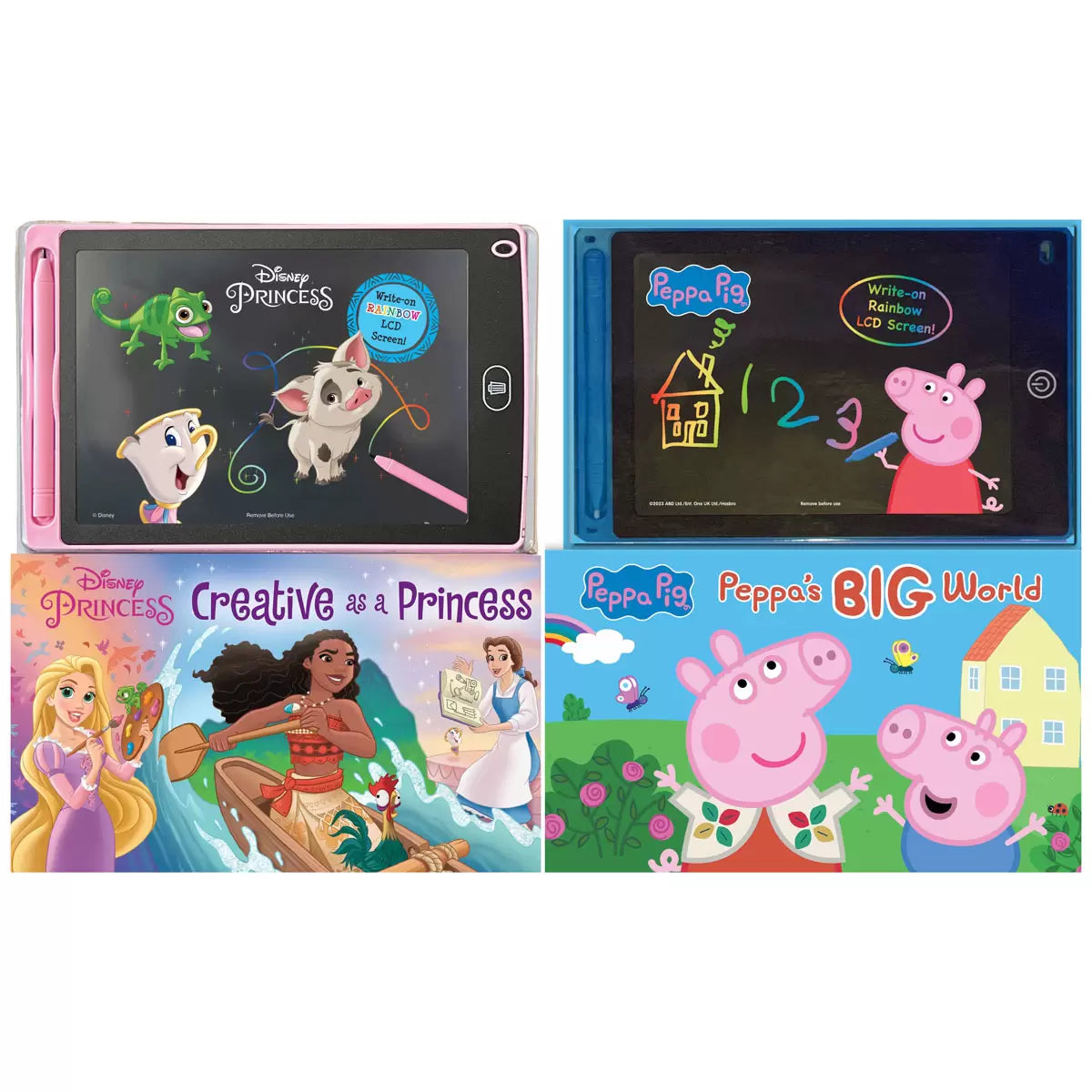 LCD Interactive Board Book in 4 Options: Disney Princess, Peppa Pig, Spidey