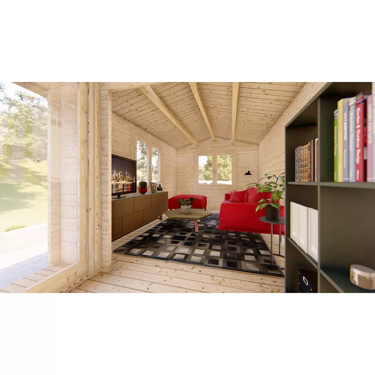 Installed Shire Thetford 44mm Log Cabin 20ft x 10ft (6 x 3m), view 6