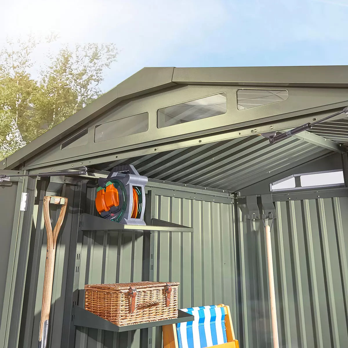 Stone Garden 6ft 2" x 7ft 10" (1.89 x 2.4m) Apex Steel Shed