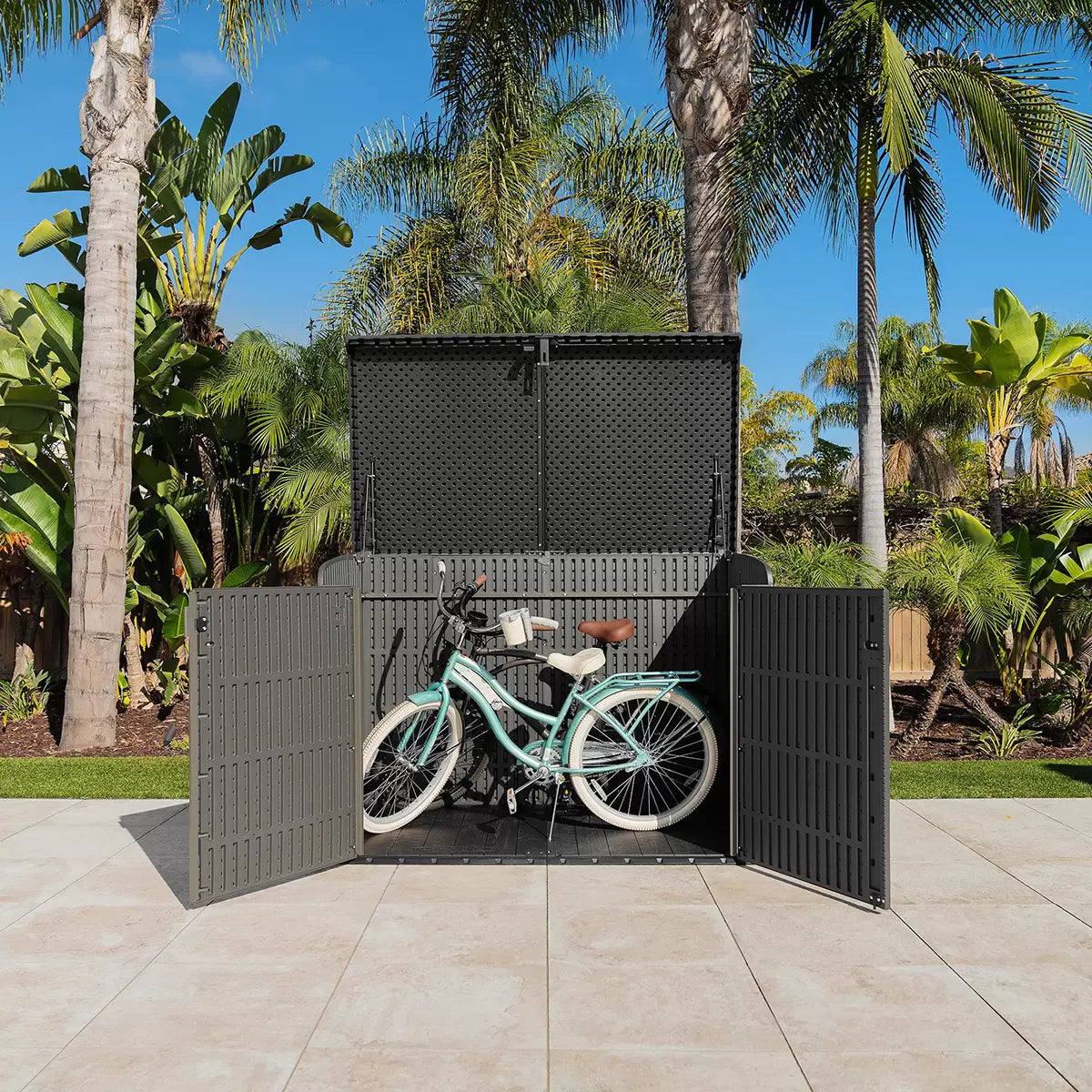 Lifetime 6ft 2" x 3ft 4" (1.9 x 1m) Horizontal 2, 190 Litre Storage Shed in Grey