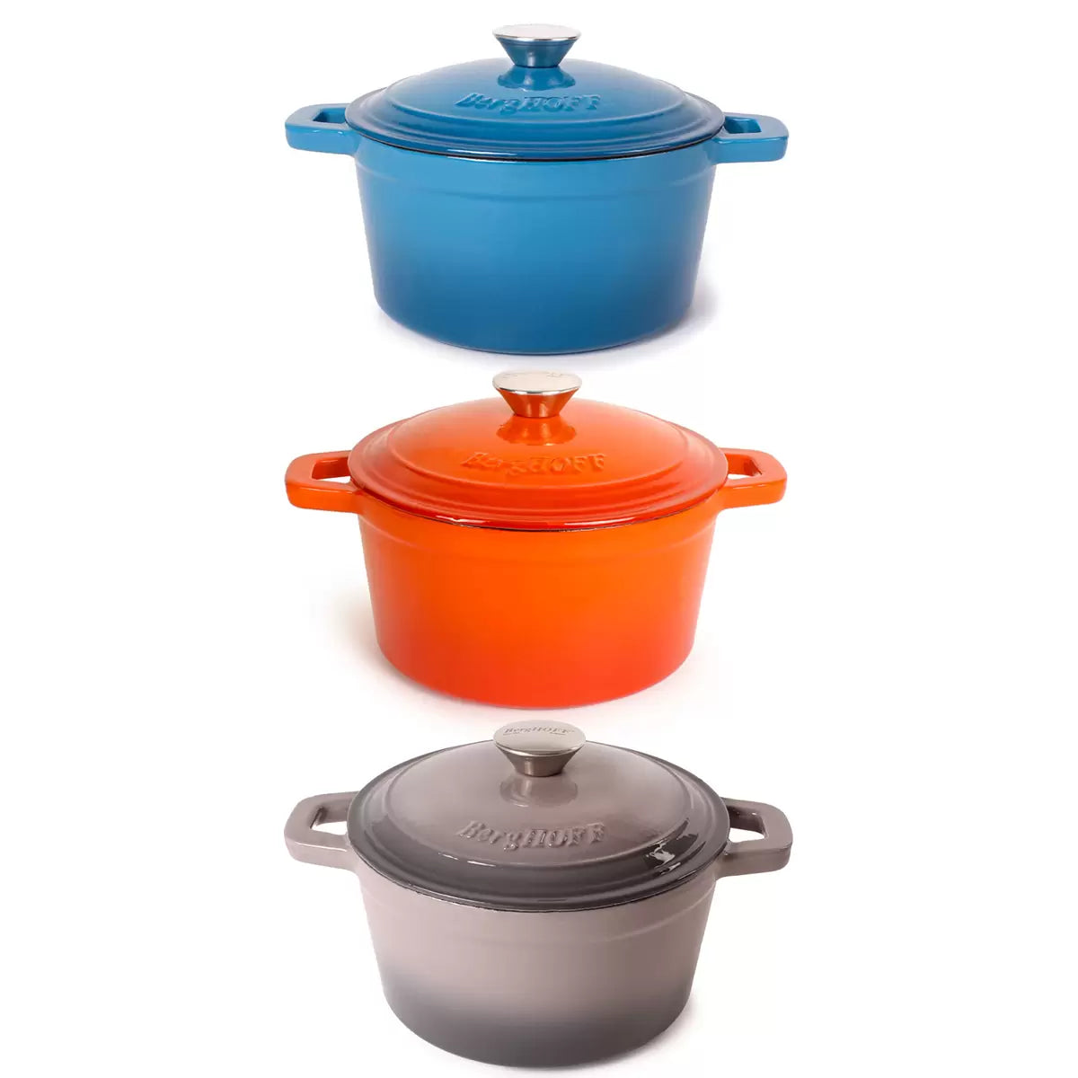 BergHOFF Neo Cast Iron Round Stockpot, 20cm/2.8L