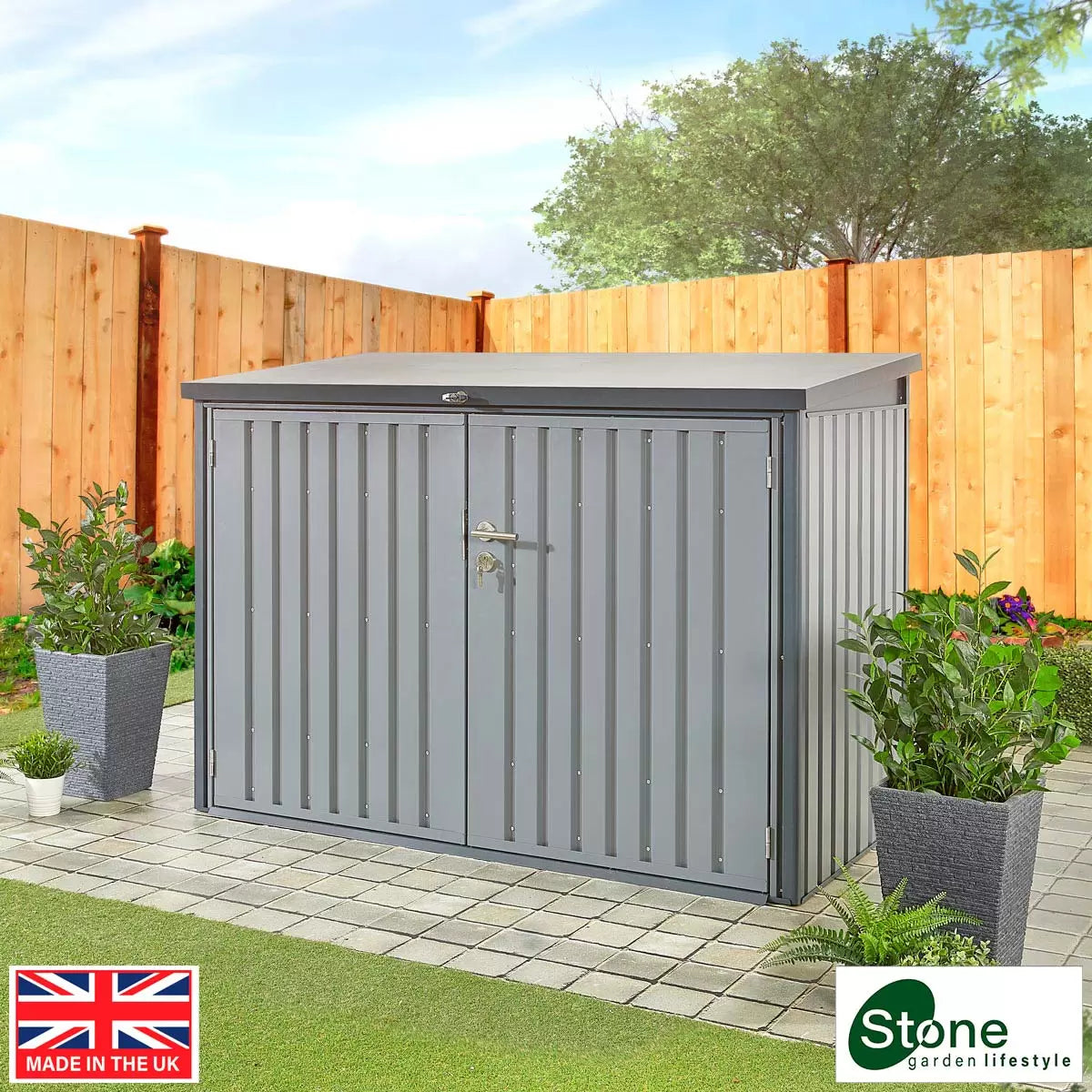 Stone Garden 6ft 5" x 2ft 11" (1.95 x 0.9m) 2, 018 Litre Horizontal Storage Shed