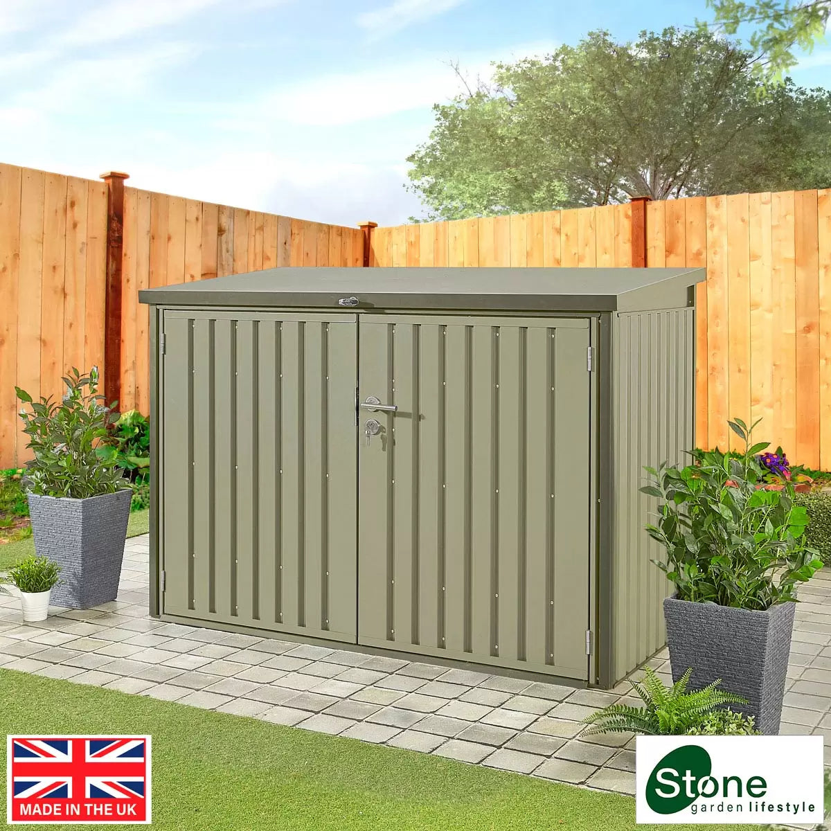 Stone Garden 6ft 5" x 2ft 11" (1.95 x 0.9m) 2, 018 Litre Horizontal Storage Shed