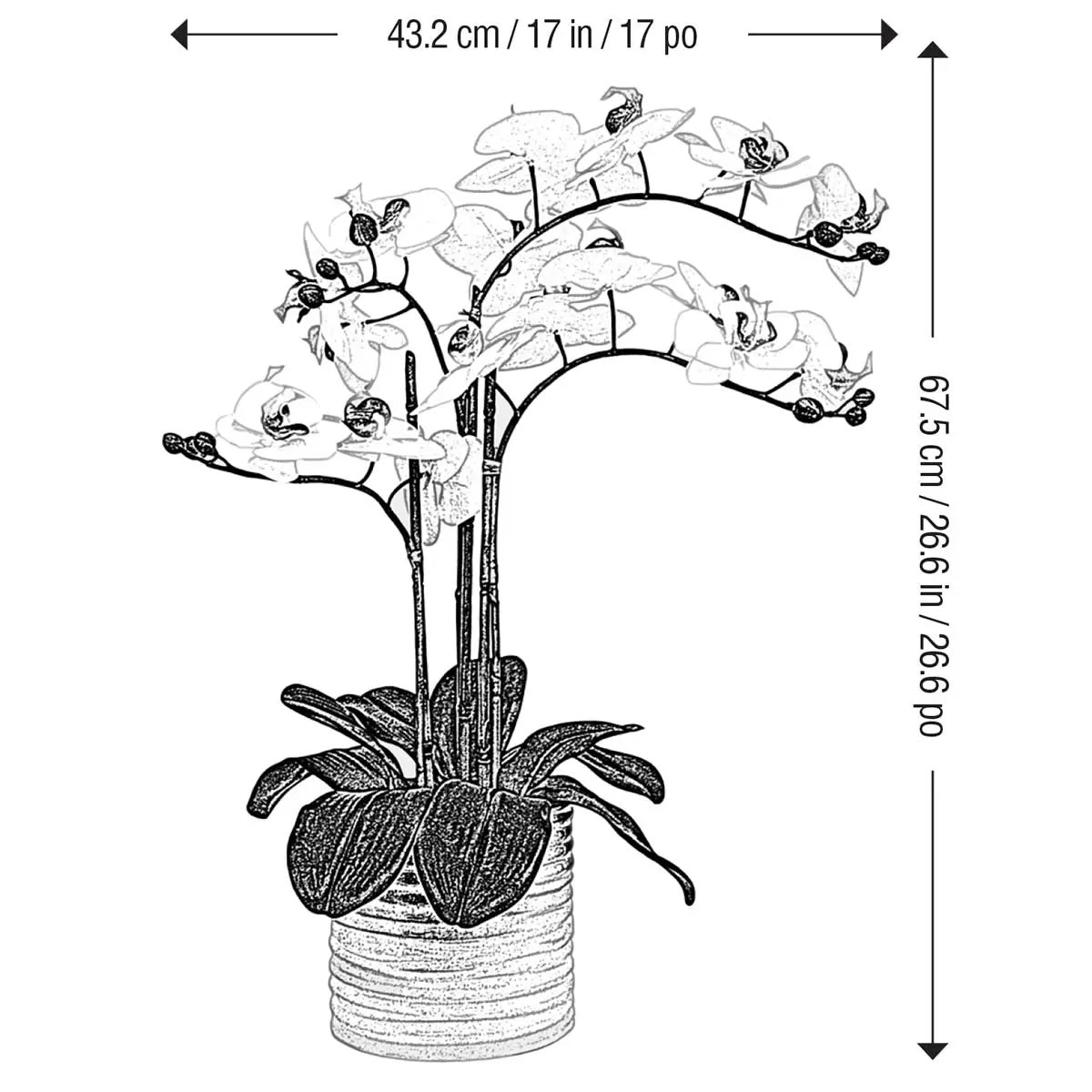 Artificial Orchid in Ribbed Ceramic Pot, view 9