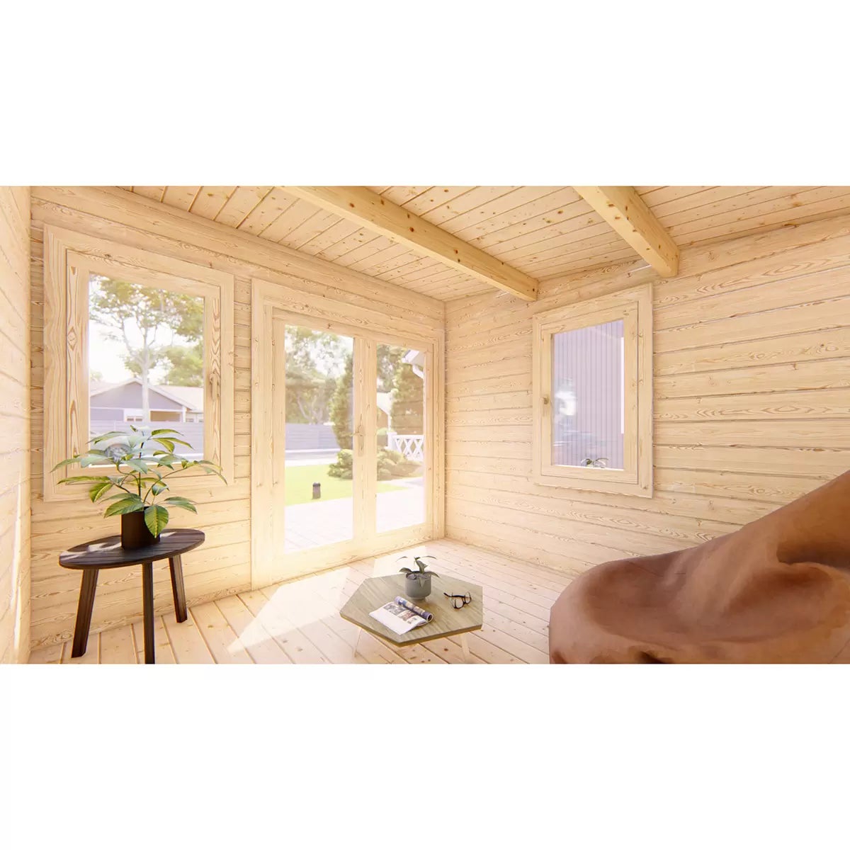 Installed Shire Rydal 44mm Log Cabin 14 x 10ft (4.2 x 3m), view 11