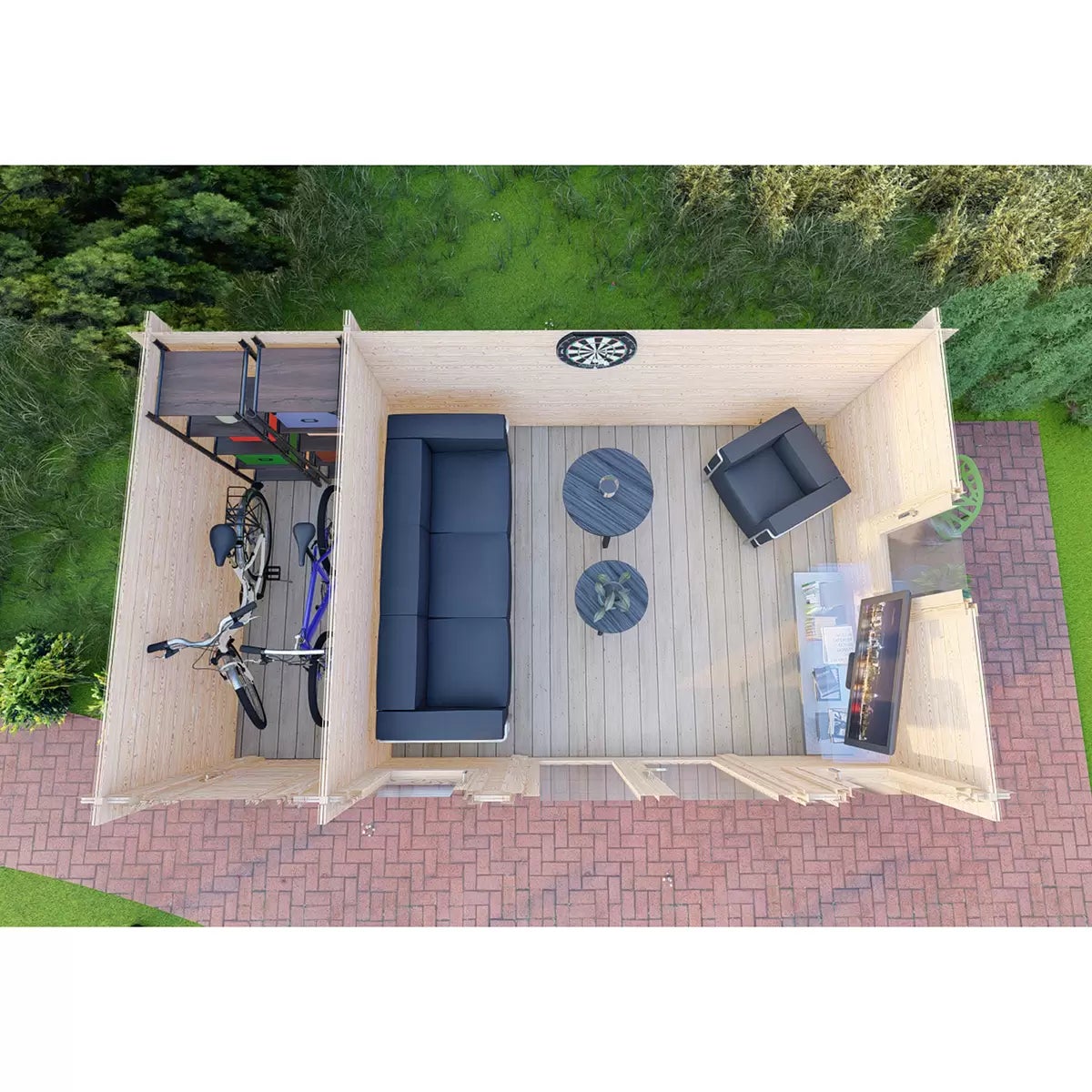 Installed Shire Rydal 44mm Log Cabin 17 x 10ft (5.1 x 3m), view 10