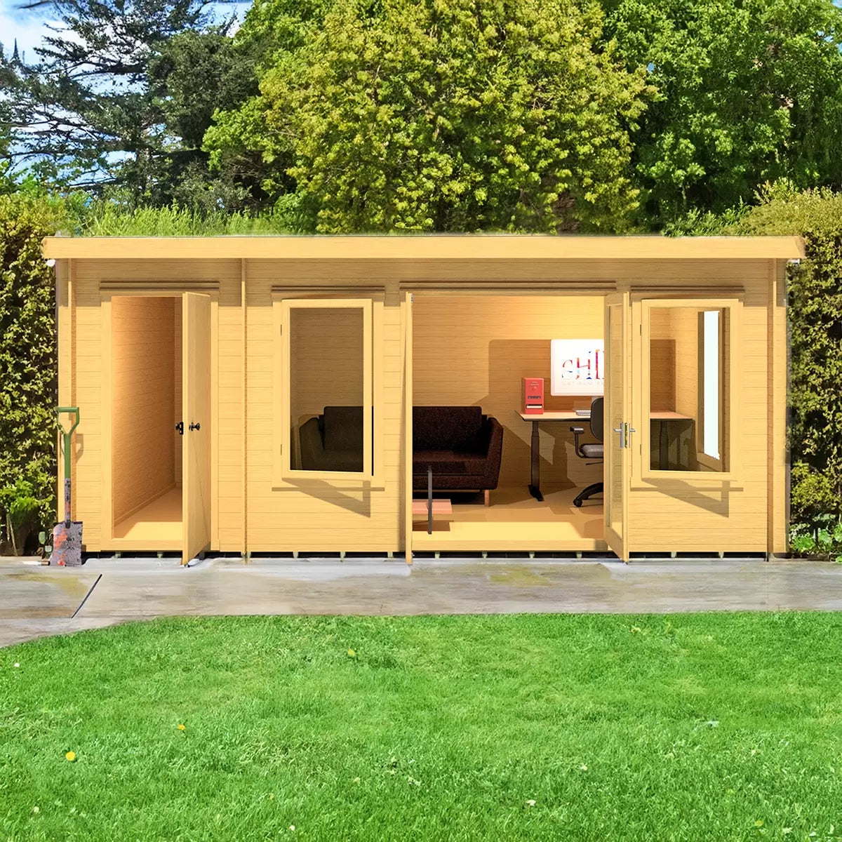 Installed Shire Rydal 44mm Log Cabin 17 x 10ft (5.1 x 3m), view 5